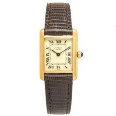 Cartier Ladies Vermeil Must De Cartier Tank Quartz Wristwatch, Circa 2000 