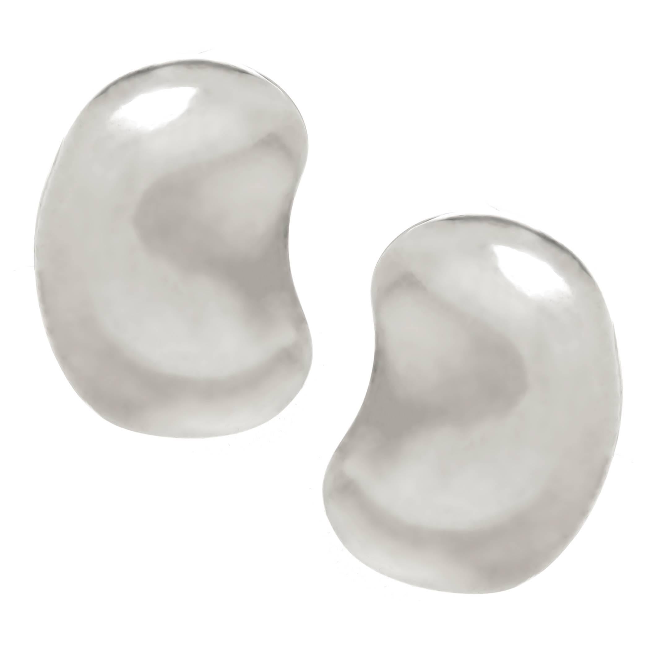 Tiffany & Co. Elsa Peretti Silver Bean Earrings