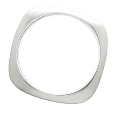 Tiffany & Company Silver Square Cushion Bangle Bracelet