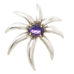 Tiffany & Company Gold Silver Amethyst Fireworks Brooch