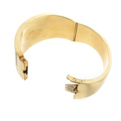 Asch Grossbardt Picasso Large Gold and Gemstone Inlay Bangle Bracelet