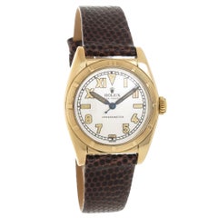 Rolex Yellow Gold Bubbleback Self Winding Wristwatch, circa 1940s