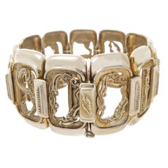 Erte Art Deco Silver Numbers Suite Bracelet, 1980s