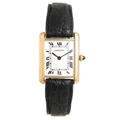 Cartier Paris Yellow Gold Tank Mechanical Wristwatch