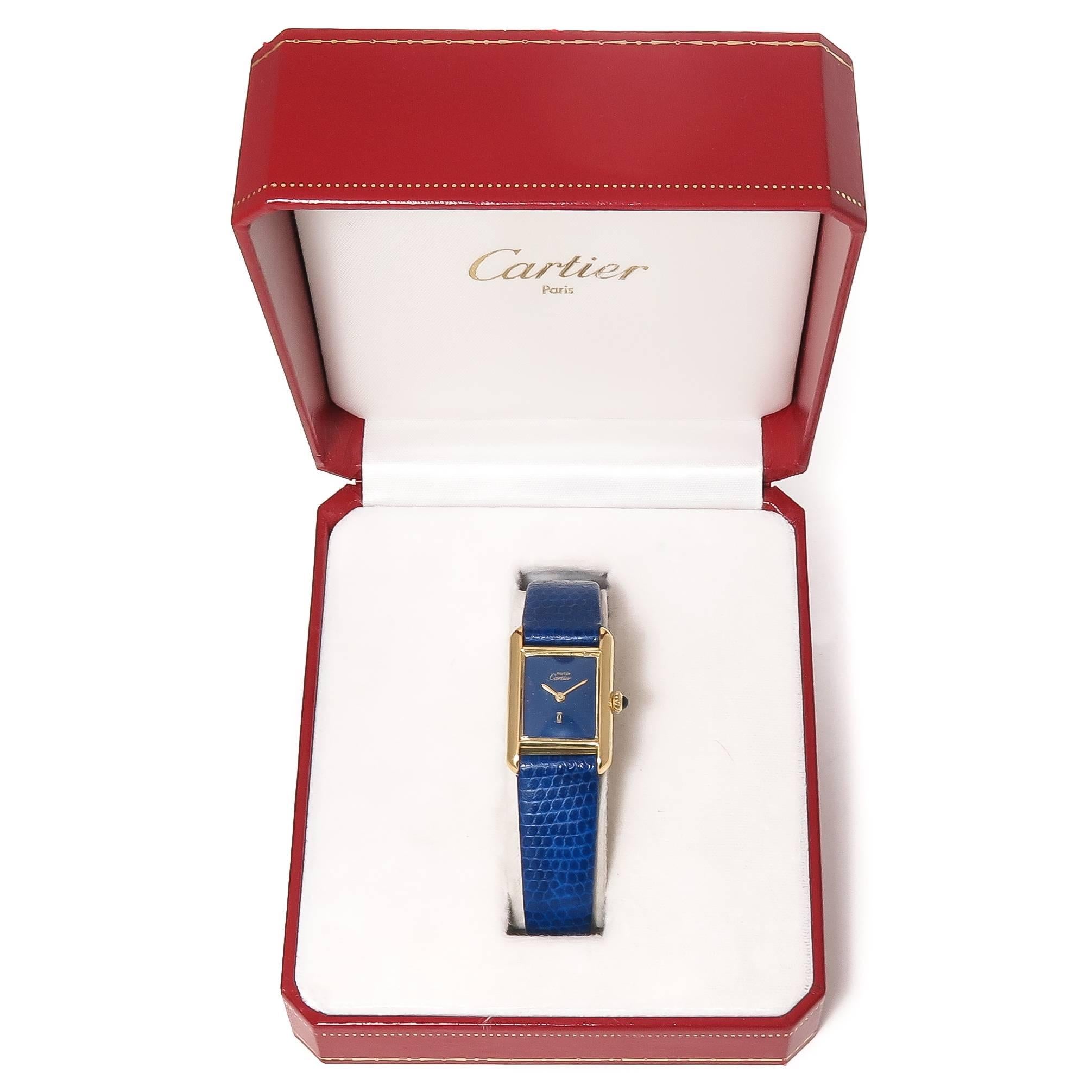 blue cartier tank