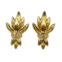 Lalaounis Yellow Gold and Diamond Earrings