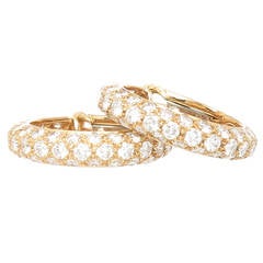 Tiffany & Co. Diamond Gold Hoop Earrings