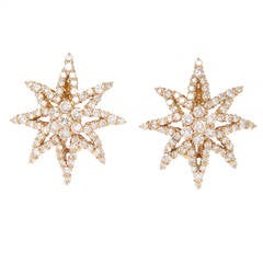Diamond Gold Starburst Earrings