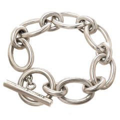 Vintage Hermes Silver Large Link Bracelet 1970s