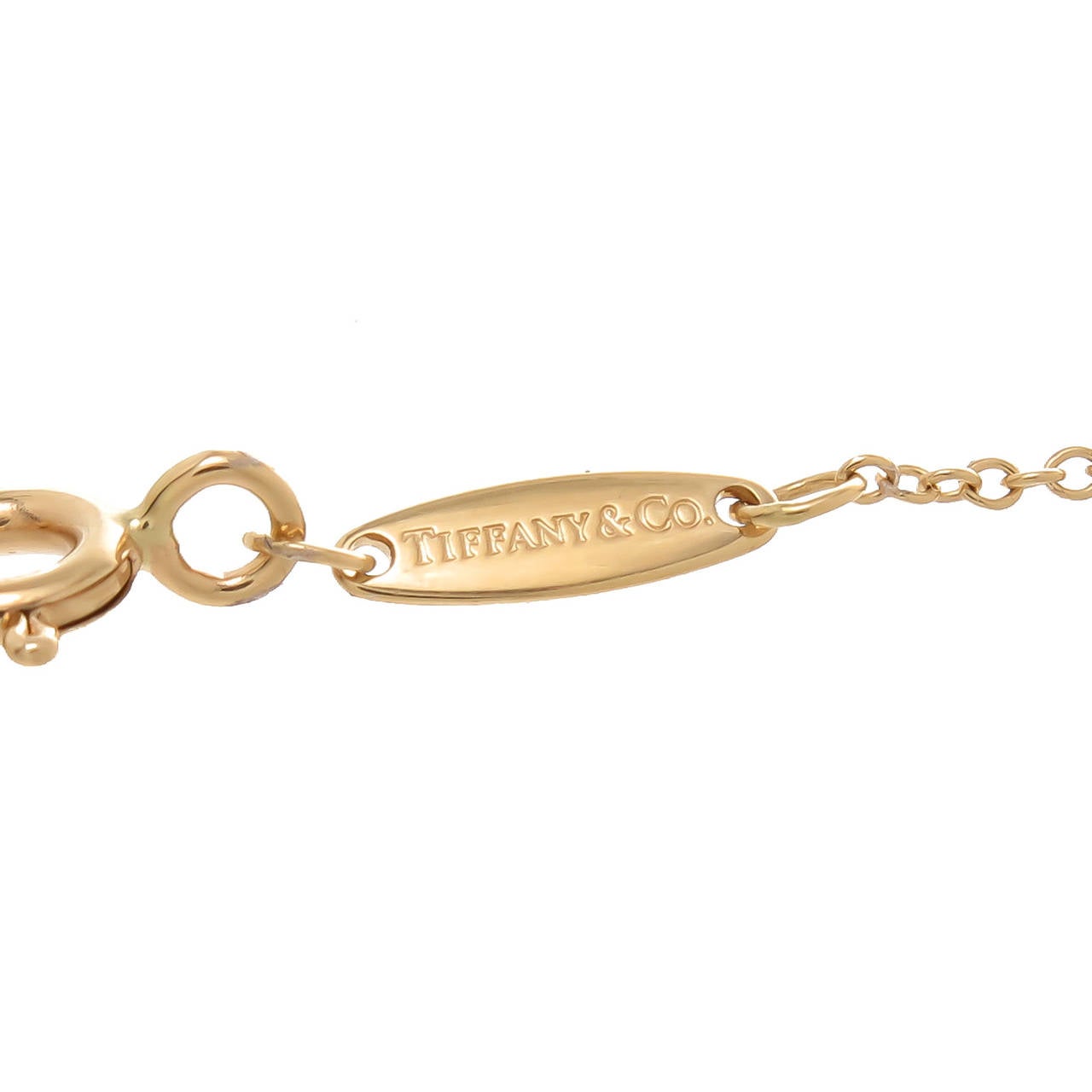 Tiffany & Co. Elsa Peretti Diamond Gold Drop Necklace In New Condition In Chicago, IL