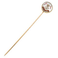 Death or Glory Reverse Crystal Gold Stick Pin