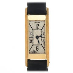Vintage Cartier Lady's Yellow Gold Back Wind Wristwatch