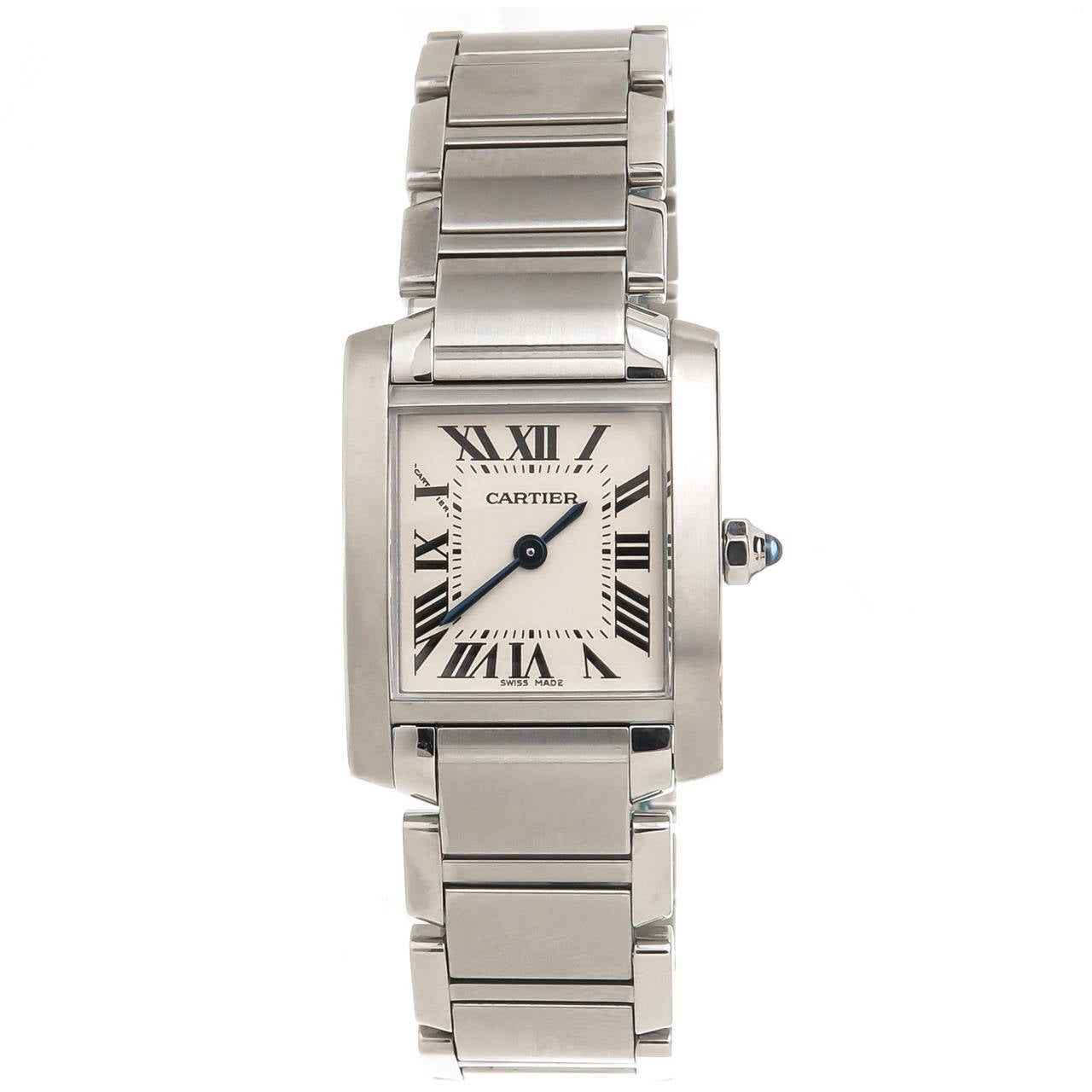 Cartier Lady's Stainless Steel Tank Francaise Quartz Wristwatch