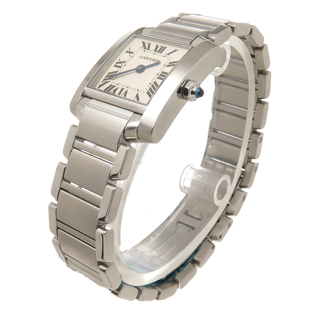 Cartier Lady's Stainless Steel Tank Francaise Quartz Wristwatch In New Condition In Chicago, IL