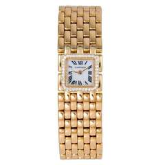 Cartier Lady's Yellow Gold and Diamond Ruban Bracelet Watch