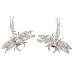 Tiffany & Co. Diamond Platinum Dragonfly Earrings