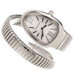 Bulgari Lady's Stainless Steel Serpenti Spiga Quartz Wristwatch