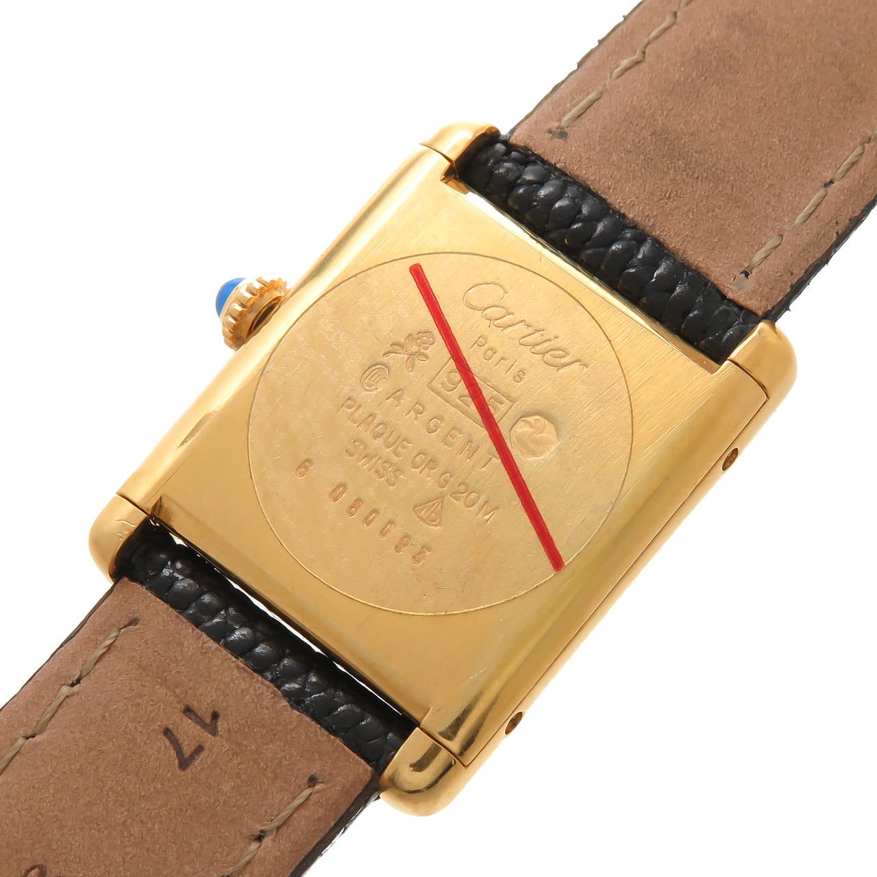 Cartier Gold Plate Sterling Silver Must de Cartier Vermeil Tank Wristwatch In Excellent Condition In Chicago, IL