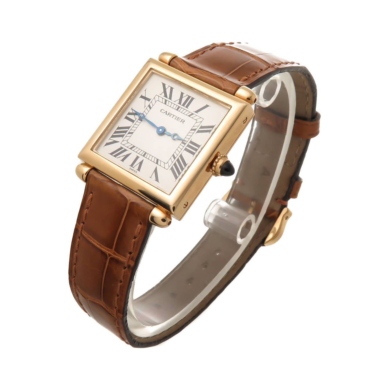 Cartier Yellow Gold Tank Obus Quartz Wristwatch