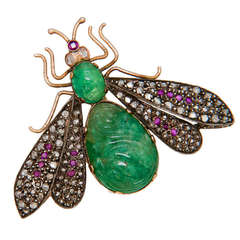 Antique Circa: 1910 Gem set Bug Brooch