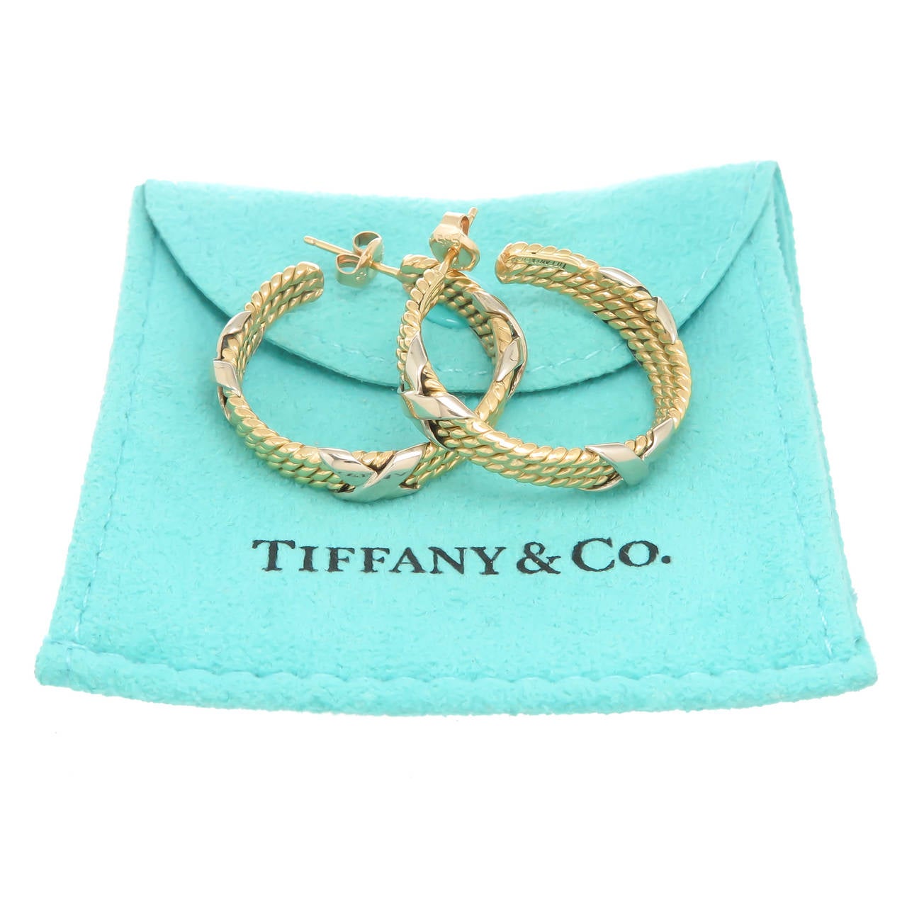 Women's Tiffany & Company Schlumberger 3 Row Rope Hoop Earrings