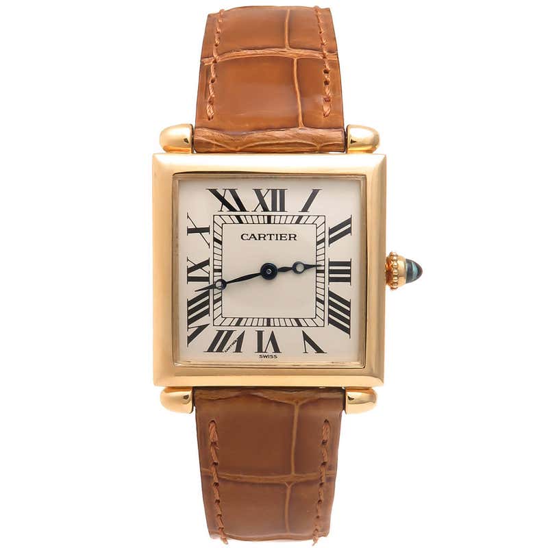 Cartier Yellow Gold Tank Obus Quartz Wristwatch at 1stDibs
