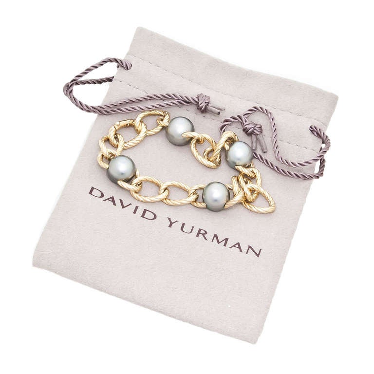David Yurman Tahiti-Perle und Gold-Armband im Zustand „Hervorragend“ in Chicago, IL