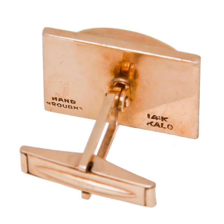 Kalo Gold Cufflinks In Excellent Condition In Chicago, IL