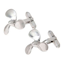 Tiffany & Company Silver propellor Cufflinks