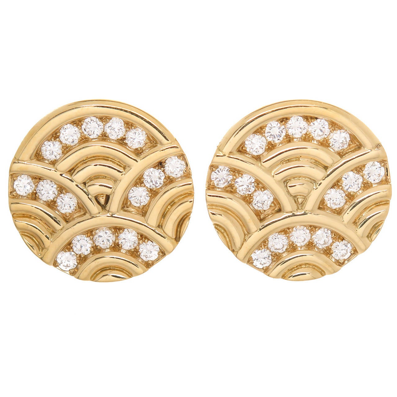 Cartier Diamond Yellow Gold Ear Clips