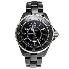 Chanel Stainless Steel J12 Black Ceramic Quartz Wristwatch