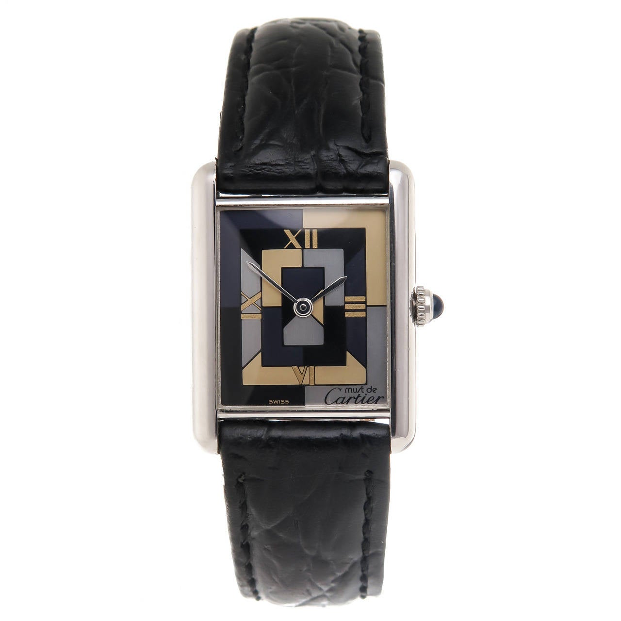 Cartier Sterling Silver Limited Edition Art Deco Tank Quartz Wristwatch