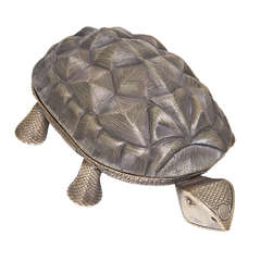 Retro Tiffany & Company Silver Turtle Form Trinket Box