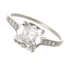 GIA Cert Old Cushion Cut Diamond Platinum Engagement Ring