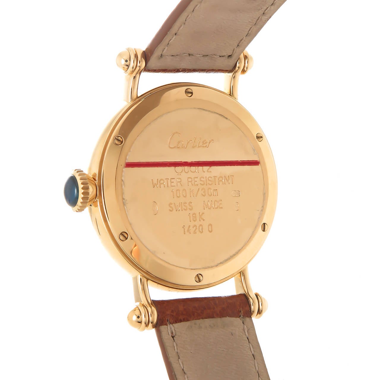 Cartier Yellow Gold Diablo Mid Size Quartz Wristwatch In Excellent Condition In Chicago, IL