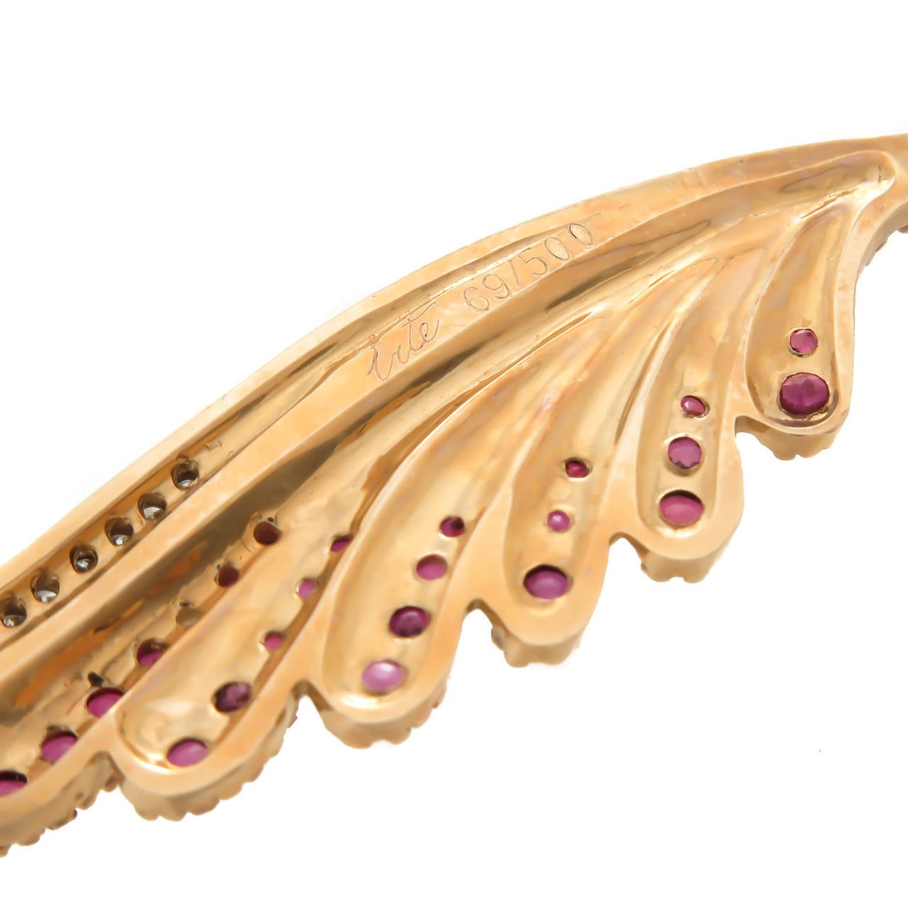 Women's Erte Fantasy Collection Gem Set Gold Dangle Earrings