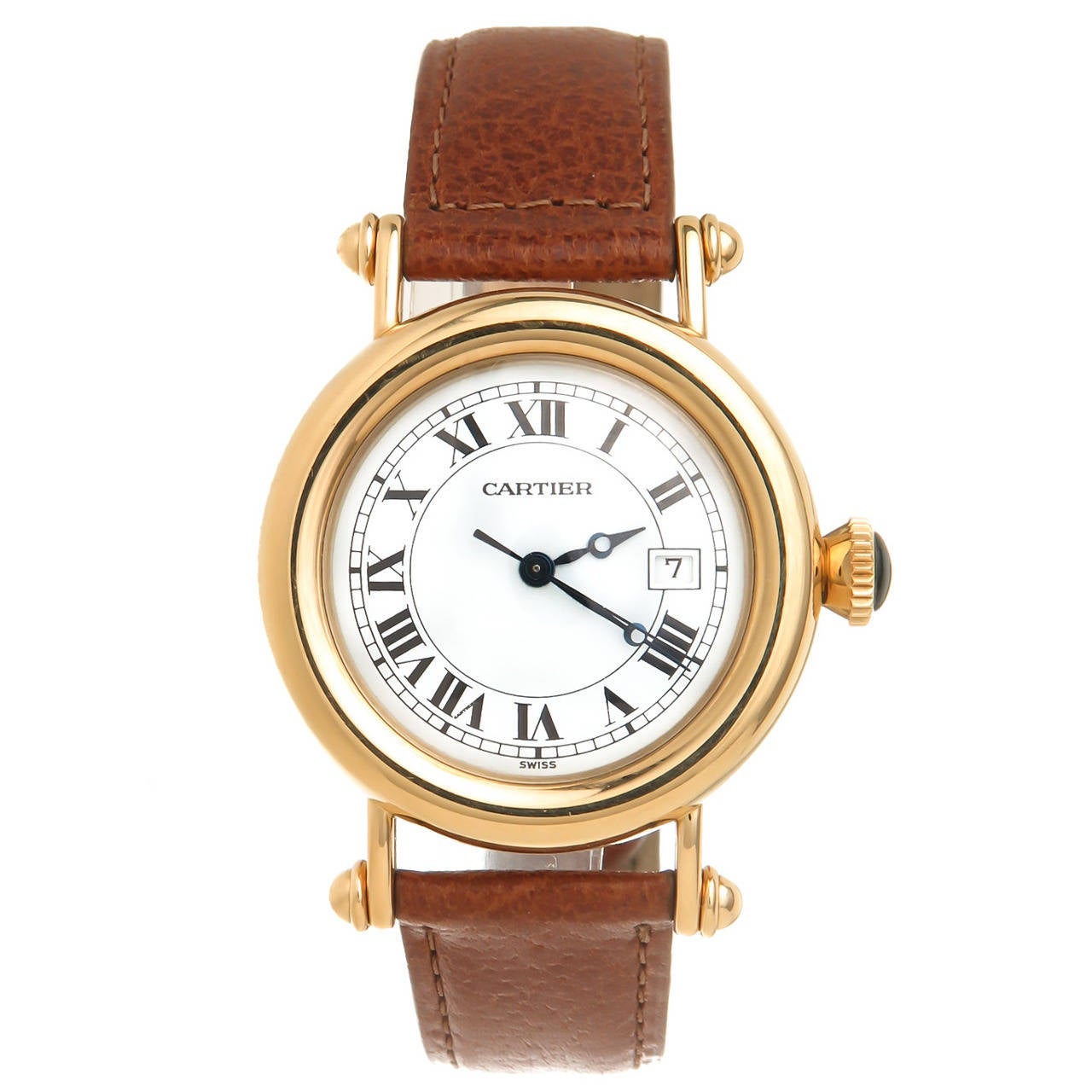Cartier Yellow Gold Diablo Mid Size Quartz Wristwatch