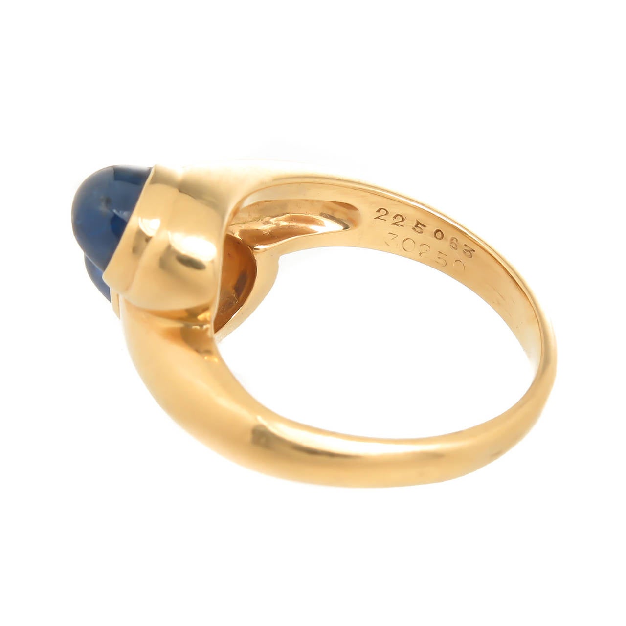 Cartier Cabochon Sapphire Gold Bypass Ring 2
