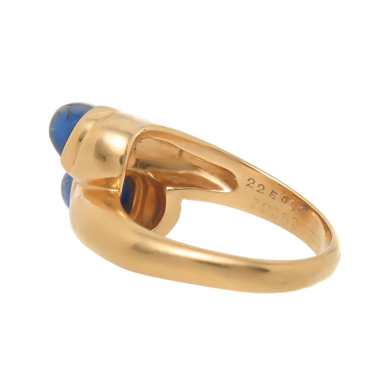 Women's Cartier Cabochon Sapphire Gold Bypass Ring