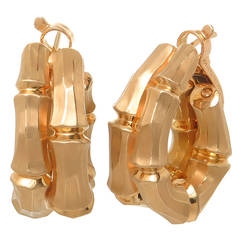 Cartier Gold Bamboo Earrings