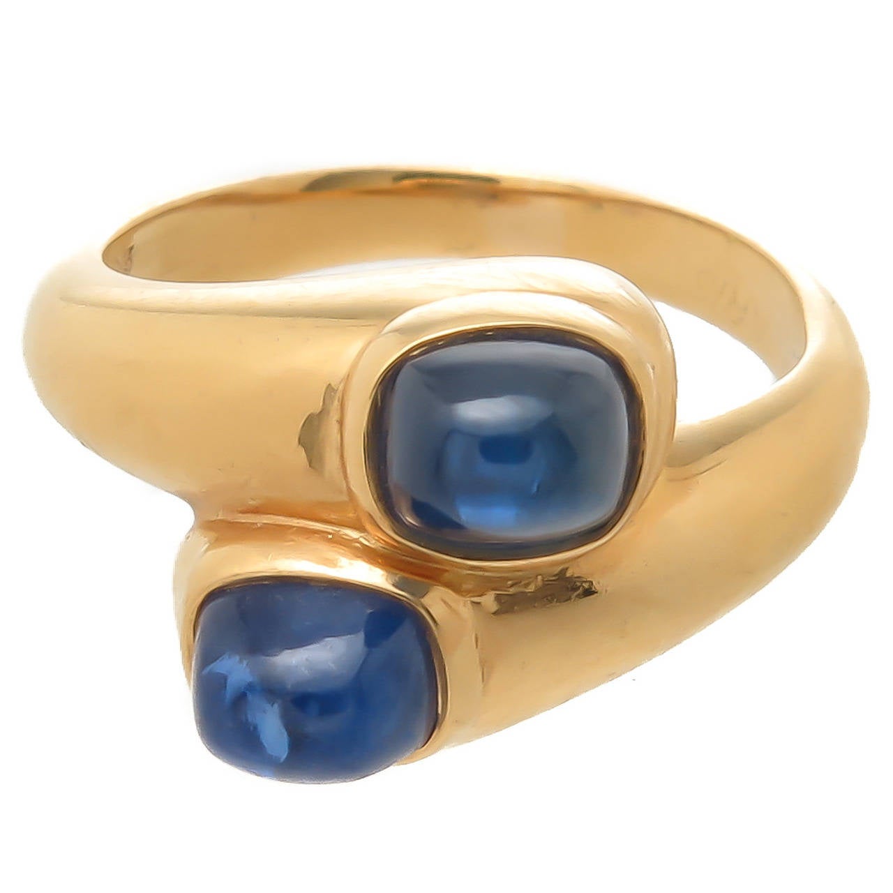 Cartier Cabochon Sapphire Gold Bypass Ring