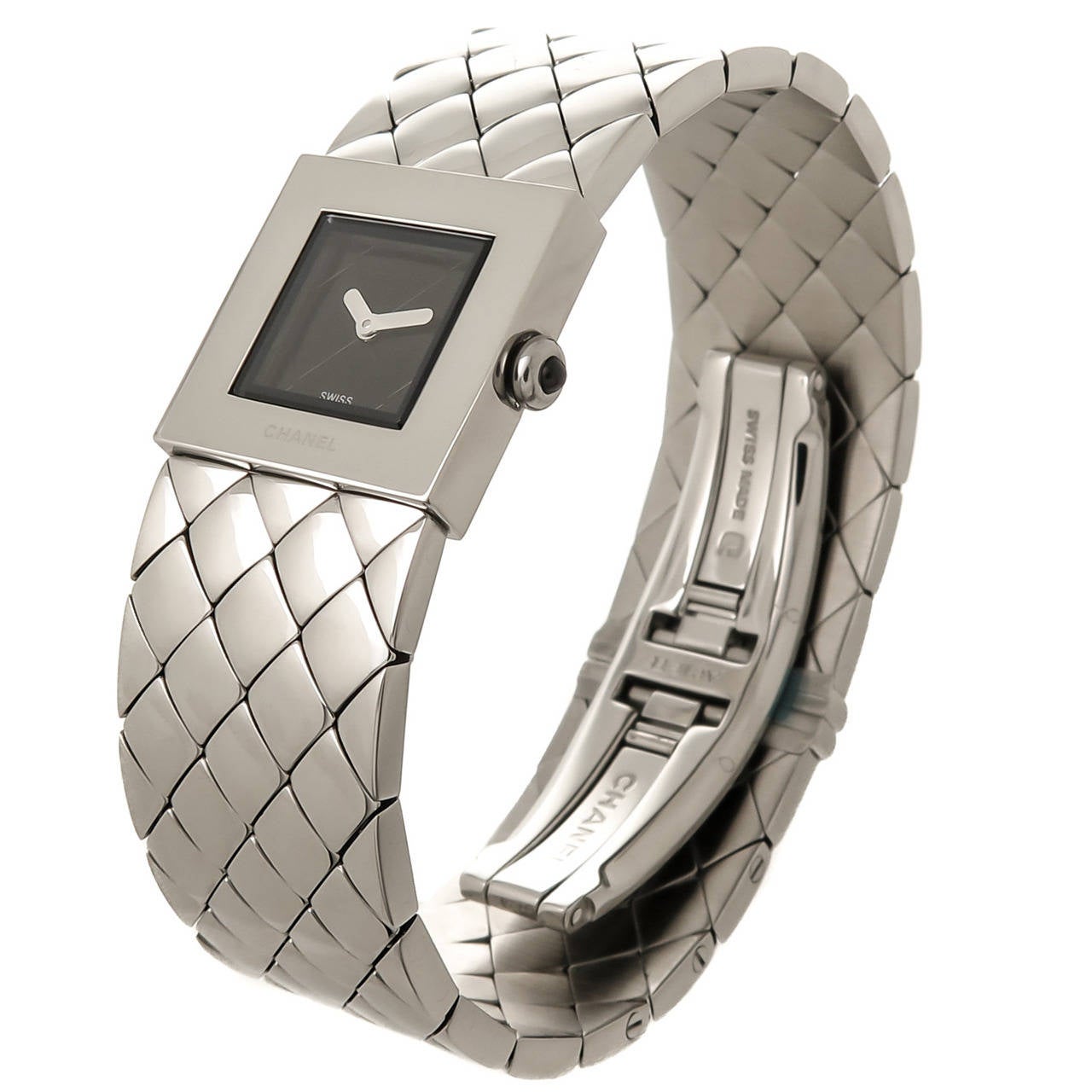 Chanel Lady's Stainless Steel Matelasse Quartz Wristwatch