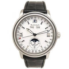 Blancpain Villeret Stainless Steel Triple Calendar Moonphase Wristwatch