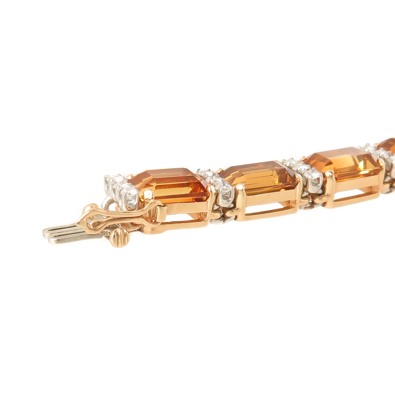 1980s Tiffany & Co. Citrine Gold Diamond Bracelet 1