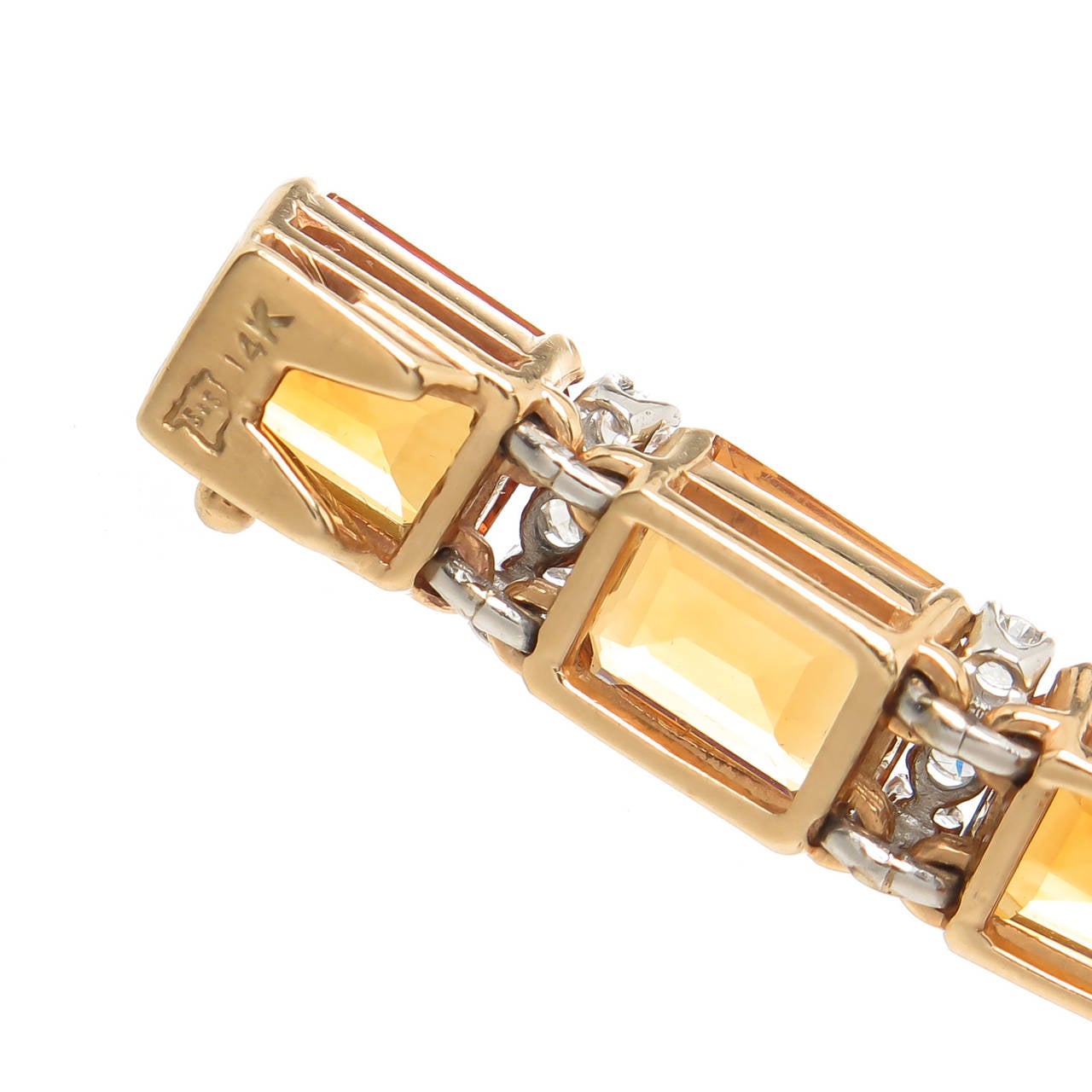 1980s Tiffany & Co. Citrine Gold Diamond Bracelet 3