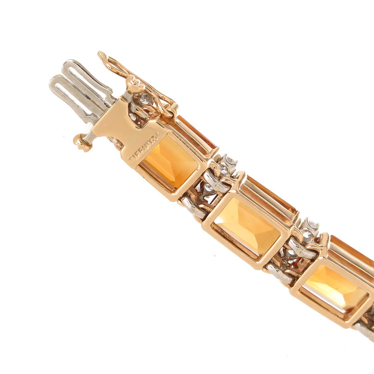 1980s Tiffany & Co. Citrine Gold Diamond Bracelet 2