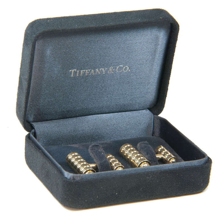 18K Yellow Gold Cufflinks by Paloma Picasso for Tiffany & Co., original Gift Box.