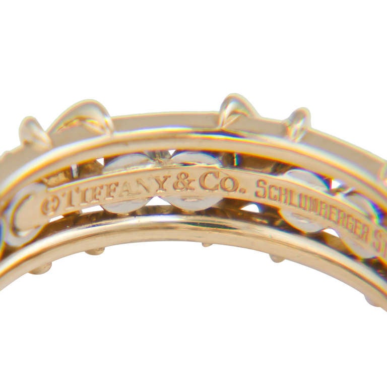 Tiffany & Co. Schlumberger X-Ring mit Saphir und Diamant im Zustand „Hervorragend“ in Chicago, IL