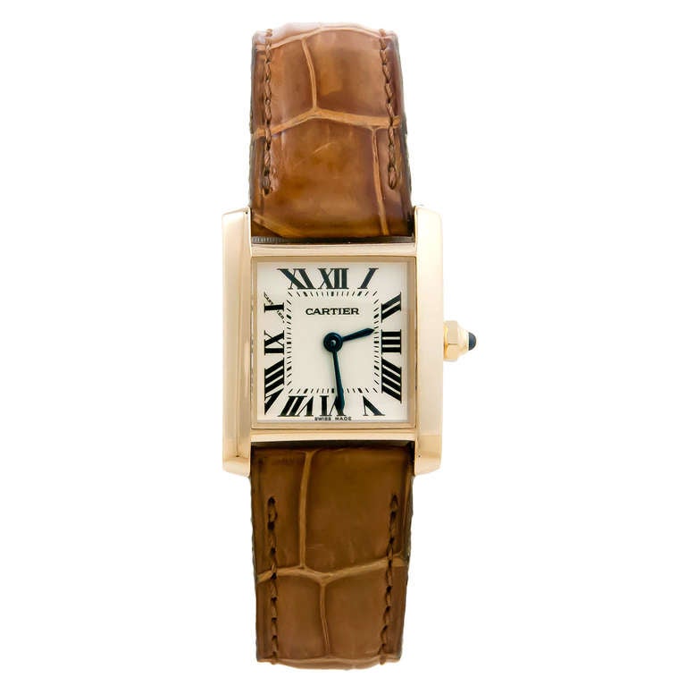 Cartier Yellow Gold Large Tank Louis Cartier Wristwatch circa 2010 In Excellent Condition In Chicago, IL