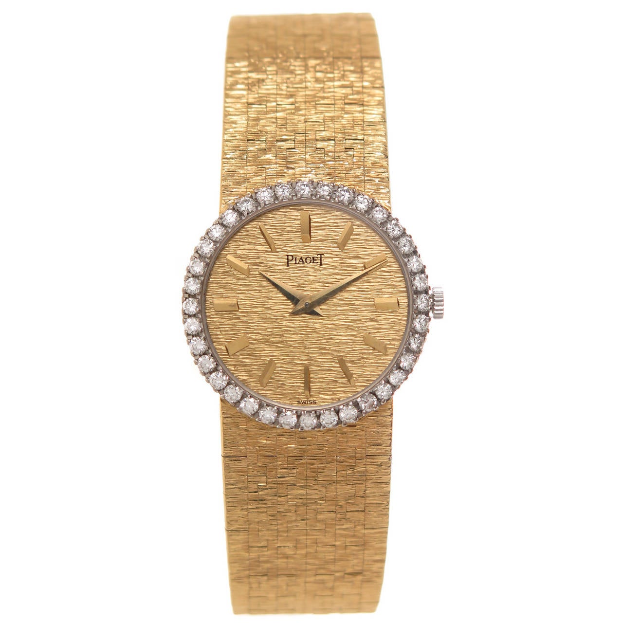 Piaget Lady's Yellow Gold Diamond Bracelet Wristwatch